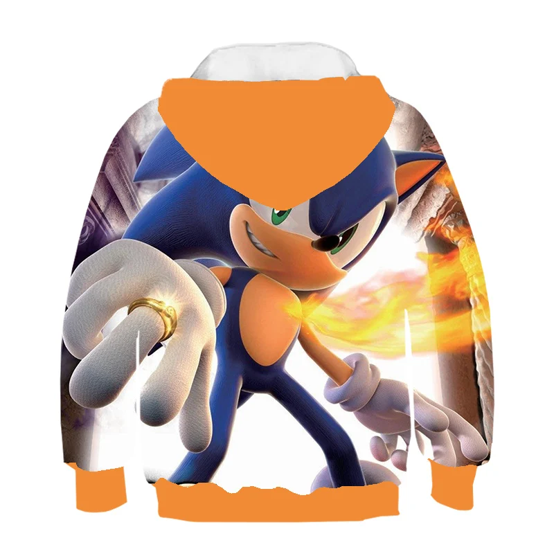 Foråret Efteråret Sonic 3D-Print Hættetrøjer Til Teen Piger Baby Dreng Børn Hooded Sweatshirt Børn Tøj med Lange Ærmer Pullover Top 3