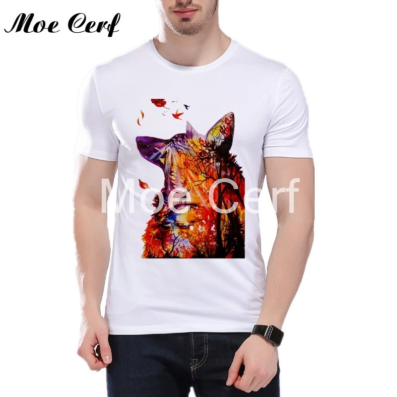 Kreative ulv form efteråret print t-shirt 2020 Sommeren Mænd Harajuku Cool Toppe Høj Kvalitet kortærmet Tee For Dreng L11-170 3