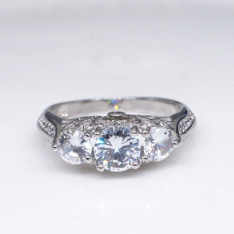 YANHUI Vintage Ringe Til Kvinder Palace Mønster Sølv Ring Cubic Zirconia Bryllup Engagement Brude Smykker Drop Shipping R066 3