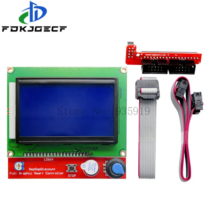 Mega 2560 R3 CH340+1stk RAMPER 1.4 Controller+5pcs A4988/DRV8825 Stepper Driver Modul+1stk 12864 controller til 3D Printer kit 3