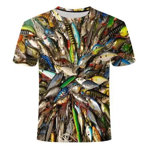 2020 ny fiskeri t-shirt stil afslappet Digital fisk 3D-Print t-shirt til Mænd, Kvinder tshirt Sommeren Korte Ærmer O-hals Toppe&t-Shirts s-6xl 3
