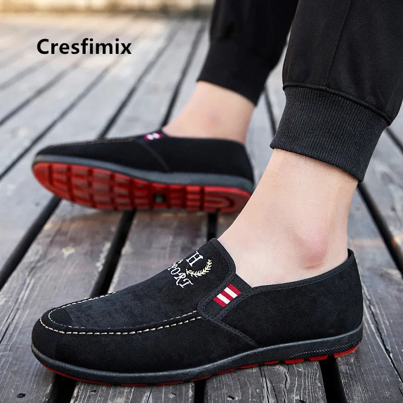 Cresfimix chaussures hæld hommes mandlige mode plus size sort slip på sko til mænd i cool forårs sko man blå sko a5089 3