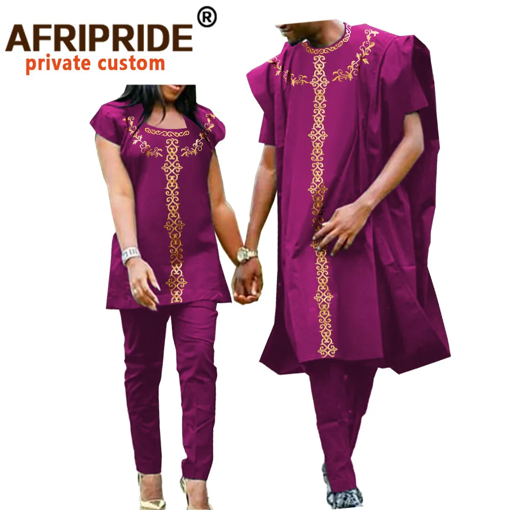 Afrikanske Tøj til Kvinder og Mænd, Par Tøj Dashiki Frakker Skjorte og Bukser, 3, Stykke for Mænd 2, Stykke for Kvinder Bryllup A20C007 3