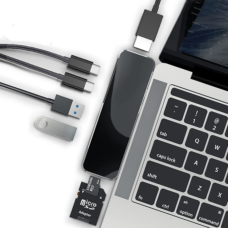 SeenDa Multi-Funktion USB-Hub Hdmi-compitable Type-C Splitter USB 3.0 Adapter Dock Til MacBook Pro USB-Tilbehør-C Type C-HUB 3