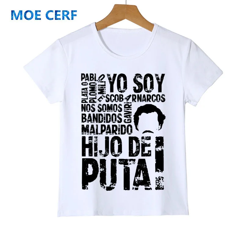 Pablo Escobar Børne T-Shirt Colombianske narkobaron Kartellet Penge drengens T-Shirt Sommer Pige Camiseta Tshirt sjove Toppe Baby Tees Z49-7 3