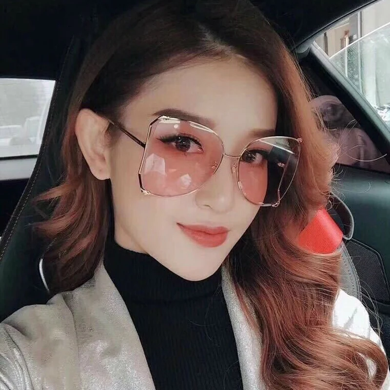 Trendy Koreanske Overdimensionerede Solbriller Kvinder 2019 Luksus Mærke Kvadrat Sol Briller Perle Dekoration Cat Eye Nuancer Butterfly Briller 3