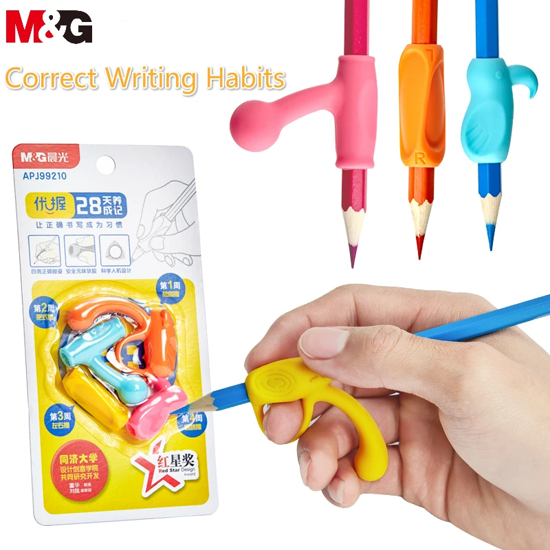 M&G 4stk/pack Silikone Pen Griber Blyant Greb Crossover Skriver Støtte til Børn Børn Lektier Tegning 3