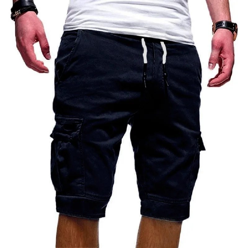 2020 Varm Sommer Casual Shorts til Mænd Fragt Multi-lomme Shorts Herre ensfarvet Snor Fashion Streetwear Shorts 3