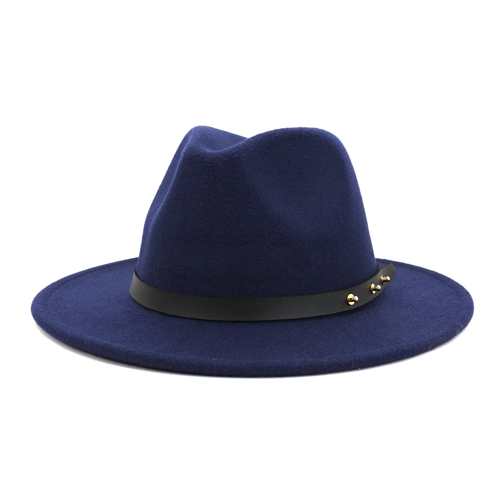 Nye Vintage Fedora Mænd Uld Wide Brim Top Hat Vinter Efterår for Kvinde Chapeau brun Kirke Bowler Hat Kvinder Jazz Hatte HF06 3
