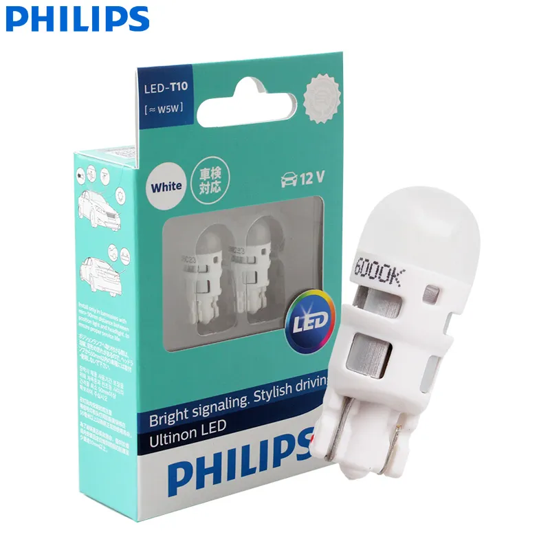 Philips Ultinon LED T10 W5W 194 12V 11961ULWX2 kold Hvid 6000K Bilen Igen signallamper Interiør Lys Clearance Lys (Twin Pack) 3