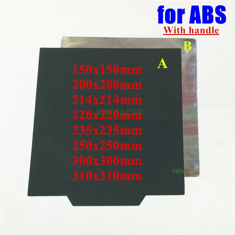 Opdatering Magnetiske Print Bed Tape med håndtag For ABS 50/200/220/235/250/300mm-pladsen Udskrive Mærkaten Flex Plade A+B 3D Printer dele 3