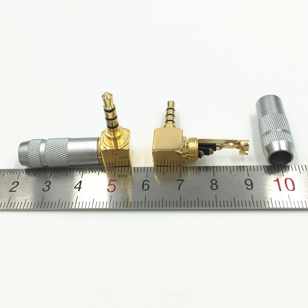 10stk 3,5 mm Audio Stik 3.5 4Pole Mandlige Hovedtelefonstik Ret Vinkel på 90 Grader Lodning Plug-Mini-Stik 3
