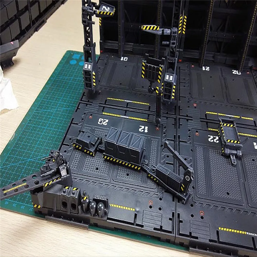 4stk/set DIY Mekanisk Kæde Handling Displayet Base Maskine Reden Handling Base med Decals til MG 1/100 Gundam Model Reservedele 3