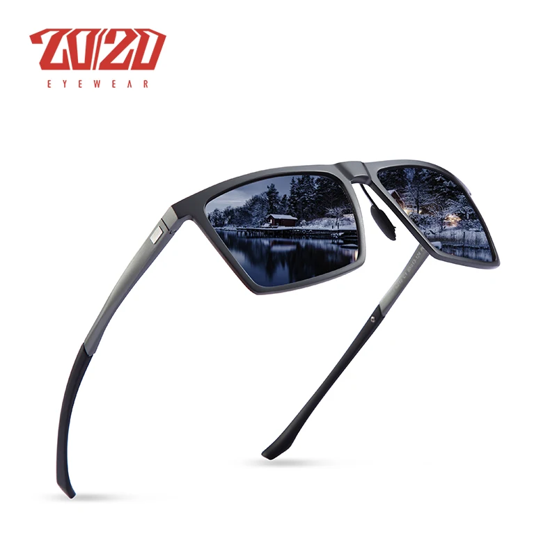 20/20 Nye Unisex Classic Mærke Solbriller Mænd Polariseret Aluminium Kørsel Mandlige Sol Briller Luksus Nuancer UV400 Oculos PK018 3