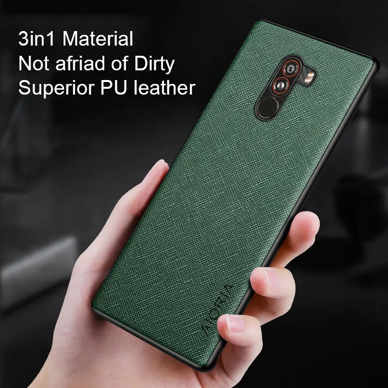 Tilfældet for Xiaomi Pocophone F1 Tilfælde TPU Rundt i Kanten Beskyttelse, Perfekt Høj Kvalitet PU Læder + Silikone Case Monteret Sag 3