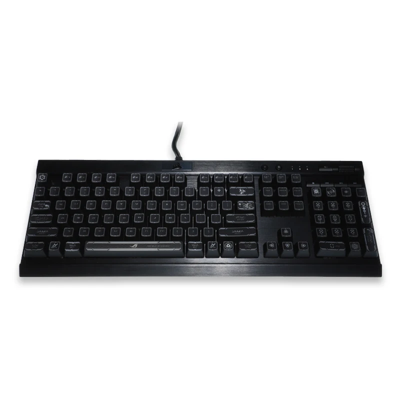 1 sæt high-end-baggrundsbelyst keycap for ROG Tilintetgøre mekanisk tastatur sort hul belægning centrale cap for Corsair K70 K95 Razer Cherry 3