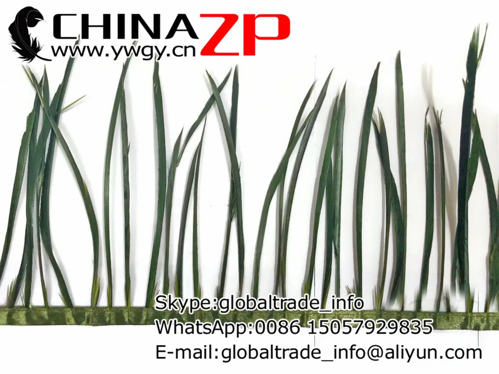 Guld Producent CHINAZP 10yards/masse Top Kvalitet Farvet Oliven Goose Biots Fjer Trim Frynser 3