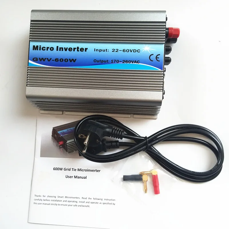 600W 500W 300W MPPT Sol Micro Grid Tie Inverter 22-60VDC I 90-140V eller 190-260VAC På Nettet Microinverter 3