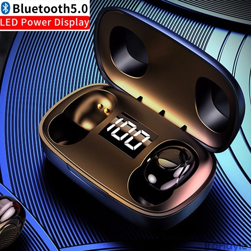 TWS Bluetooth-Hovedtelefon Med Mikrofon LED-Display-Trådløse Bluetooth-Hovedtelefoner, Øretelefoner Vandtæt støjreducerende Headsets 3