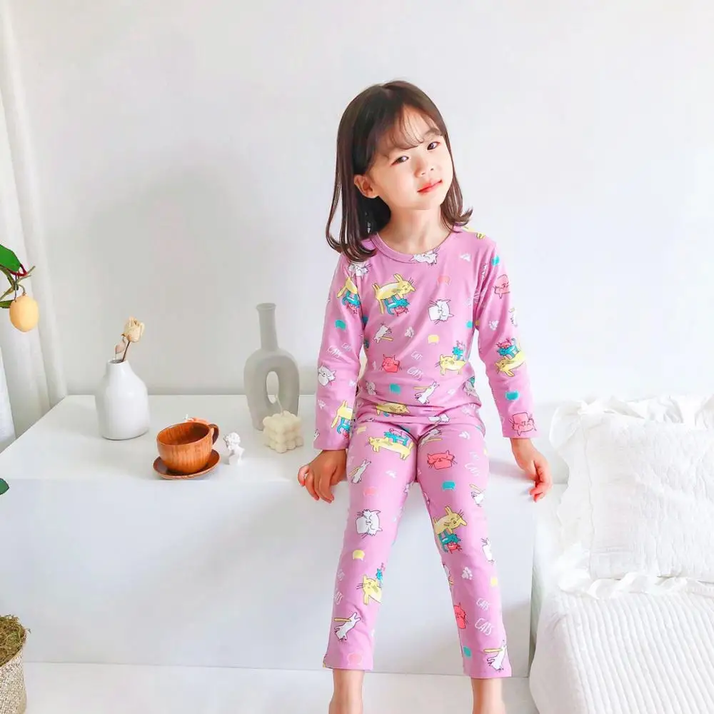 Baby Pyjamas Sæt Kids Pyjamas Børn Nattøj Drenge Piger Dyr Pyjamas Pijamas Bomuld Nattøj Tøj, børnetøj 2-10Y 3
