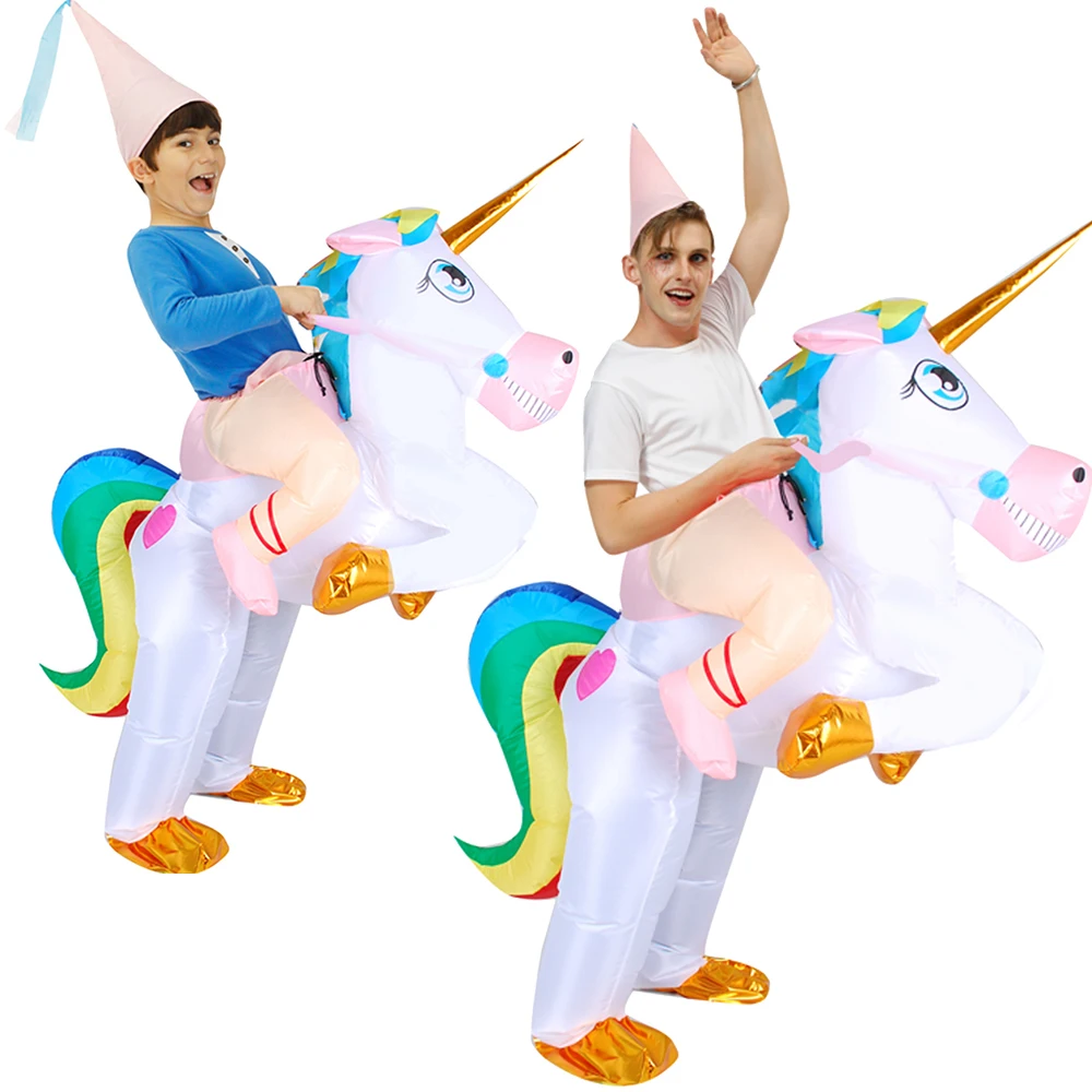Cartoon Kids Christmas Party Cosplay Unicorn Oppustelige Kostume Halloween Voksen Karneval Passer Fancy Dyre Rolle Spiller Tøj 3