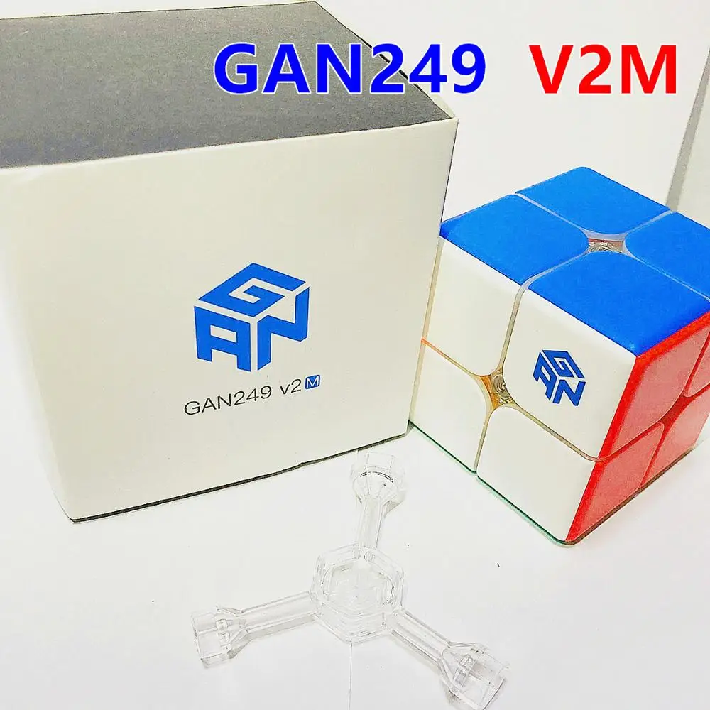 GAN249 V2/V2 M cubo 2x2x2 Magnetiske magic puzzle Game cube GAN 249 V2/V2 M 2x2 magnet Magic Cube for voksne, børn Legetøj Speed Cube 3