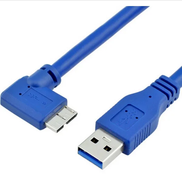 1pc Micro B USB 3.0-Kabel 90 Grader Højre Angled100cm 3ft 1m Til WD-Seagate Samsung M3 Bærbare Toshiba, SONY ADATA Blå 3
