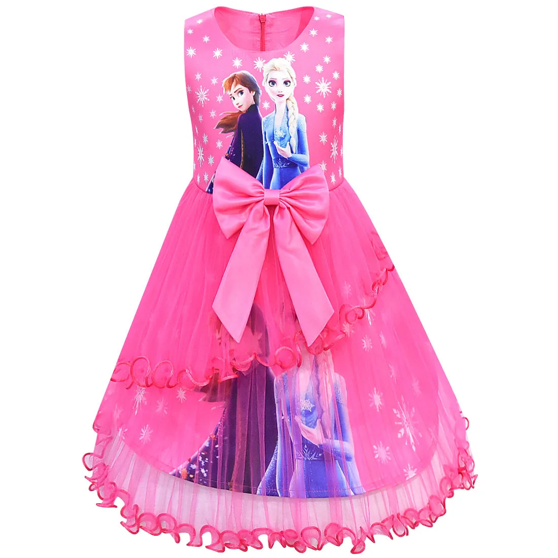 Disney Frosne Sne Dronning Sommer Piger Dress Cosplay Kostume Til Pige Blonder Party Fødselsdag Pincess Børn Tøj For 4-12Y 3