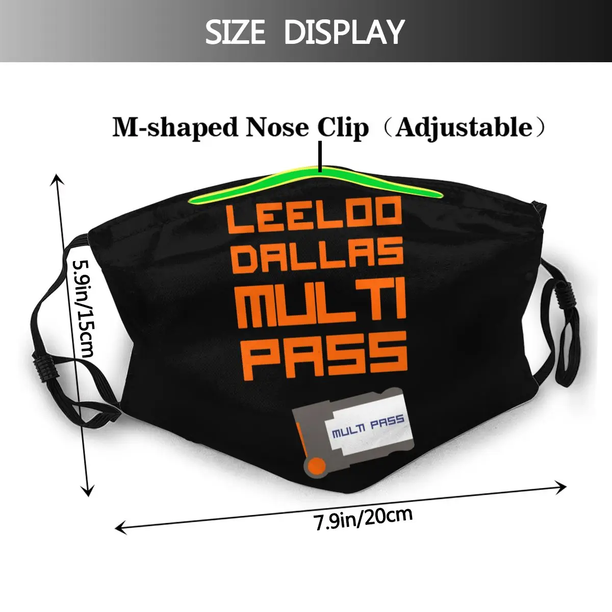Leeloo Munden ansigtsmaske Leeloo Dallas Multipass Facial Mask Kawai Sjove for Voksne med 2 Filtre Maske 3