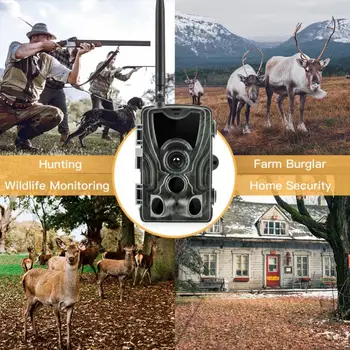 4G Trail Kamera Dyreliv Jagt overvågningskameraer HC-801LTE 16MP 0.3 S Udløse Infrarøde Med Antenne Jagt på Vilde Kamera 3