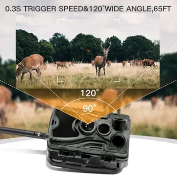 4G Trail Kamera Dyreliv Jagt overvågningskameraer HC-801LTE 16MP 0.3 S Udløse Infrarøde Med Antenne Jagt på Vilde Kamera 4
