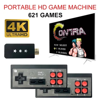 4K Video Game Console Bygget i 621 Klassiske Spil Mini Retro Konsol Trådløse Controller 4K-Output-Dual Håndholdte Spil Spiller 3