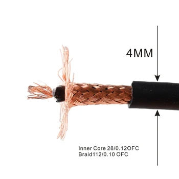4MM Diameter PVC Kabel-Guitar Kabel-Dual Core Lav Støj Instrument Kabel-Sort 4