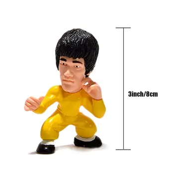 4stk 3 tommer 8cm PVC Model for Kongen af Kung Fu Bruce Lee Action Figur 75-års Jubilæum Dekorationer Toy 2