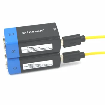 4STK Etinesan 9V 4500mWh lithium-ion li-polymer genopladelige batterier + USB-oplader-kabel-sæt