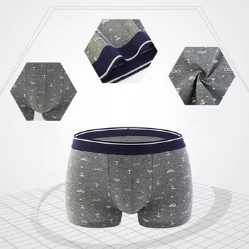 4stk/Masse Mænd Undertøj af Bomuld Boxer Shorts Print Underbukser Komfortable, Åndbar Mandlige Kuffert U Konveks Trusser