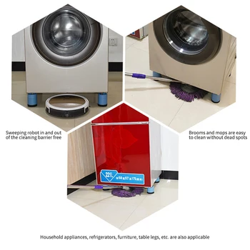 4XAnti Slip Og støjdæmpende Vaskemaskine Fødder skridsikre Måtter Køleskab Anti-vibrations-Pad Køkken, Badeværelse Mat 0