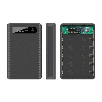 5*18650 Batteri Oplader Max 15000mAh Power Bank Shell Digital Display Powerbank Shell Micro Type-c Input-Dual USB Port 5
