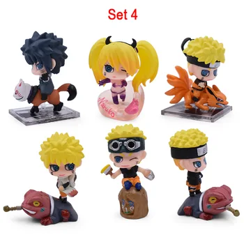 5 Sæt 6stk Naruto PVC-Action Figur Tegnefilm Uzumaki Naruto, Sasuke Haruno Sakura Kakashi Collectible Model Legetøj Gave Til Børn 2