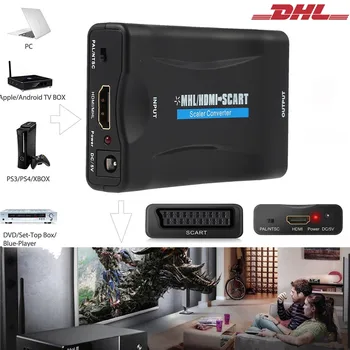 50set 1080P HDMI til SCART til HDMI Composite Video, Stereo Converter Audio Adapter med USB-Kabel Til Sky Box HD-TV STB DVD 0