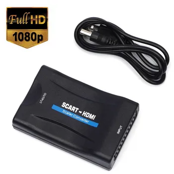 50set 1080P HDMI til SCART til HDMI Composite Video, Stereo Converter Audio Adapter med USB-Kabel Til Sky Box HD-TV STB DVD 2