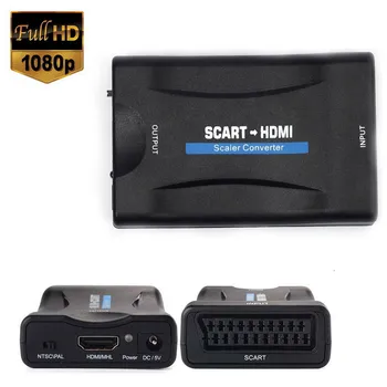 50set 1080P HDMI til SCART til HDMI Composite Video, Stereo Converter Audio Adapter med USB-Kabel Til Sky Box HD-TV STB DVD 5