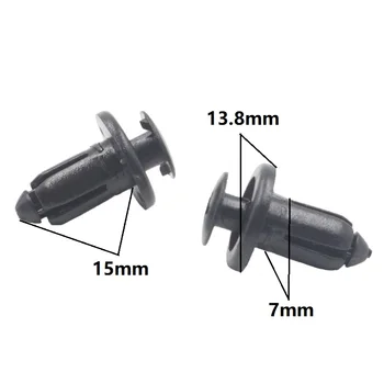50stk 7mm Sort Hul Plast Nitte Auto-Panel Tryk Clip Holder Til Toyota 2