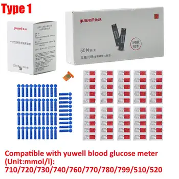 50stk Glucometer Teststrimler Kit Blood Glucose Monitoring Health Care Tool Feminin Hygiejne Produkt Type 2 1