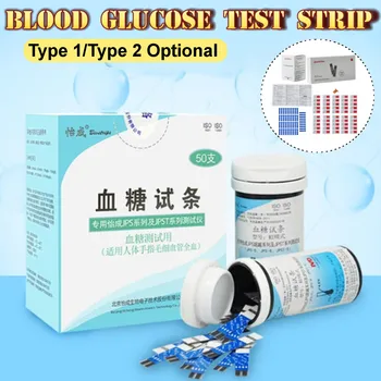 50stk Glucometer Teststrimler Kit Blood Glucose Monitoring Health Care Tool Feminin Hygiejne Produkt Type 2 3