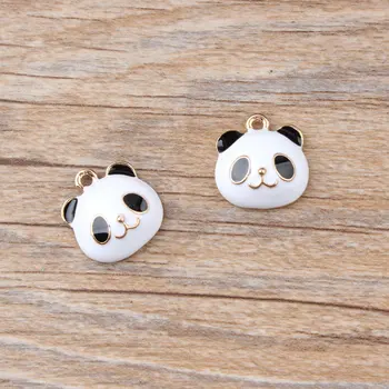 50stk/masse Kawaii Kat Panda Form Charme For diy Armbånd Key ring smykker vedhæng leverer Dekoration, Metal legering Olie drop