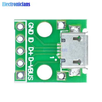 50stk/Masse MICRO USB til DIP-Adapter 5Pin 2.54 mmDip hun Stik til Micro Usb Type PCB Pinboard Converter 5