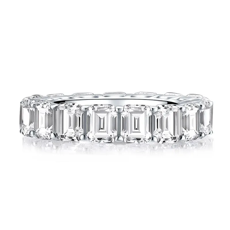 Radiant Cut 4*5 mm Lab-oprettet Diamant Ring bryllup forslag mærke skinner fine smykker 925 sterling sølv band 4