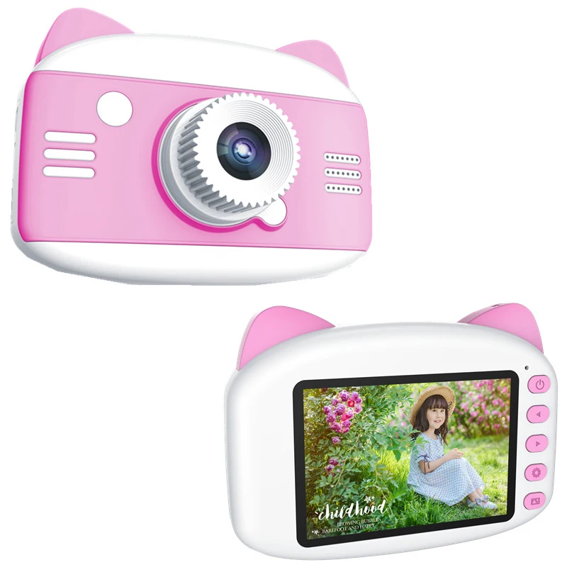 3,5 tommer Kids Kamera HD 1080P Tegnefilm Børn, Digital Foto Kamera Legetøj Med MP3-Puslespil Spil Toy Kamera Fødselsdag Gave til Børn 4