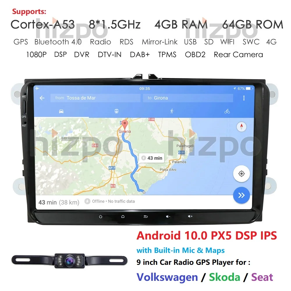 PX5 DSP Android 10.0 2Din Til VW/Volkswagen/Golf/Polo/Tiguan/Passat/b7/b6/leon/Skoda/Octavia bil Radio GPS-Car Multimedia-afspiller 4